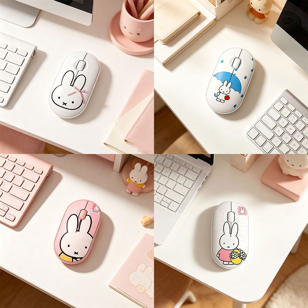 Laptop Mouse - Kawaii Miffy Kablosuz Mouse Sessiz Sevimli