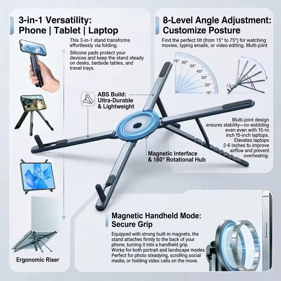 3'ü 1 Arada Katlanabilir Manye - Laptop Stand incelemesi ve fiyatı