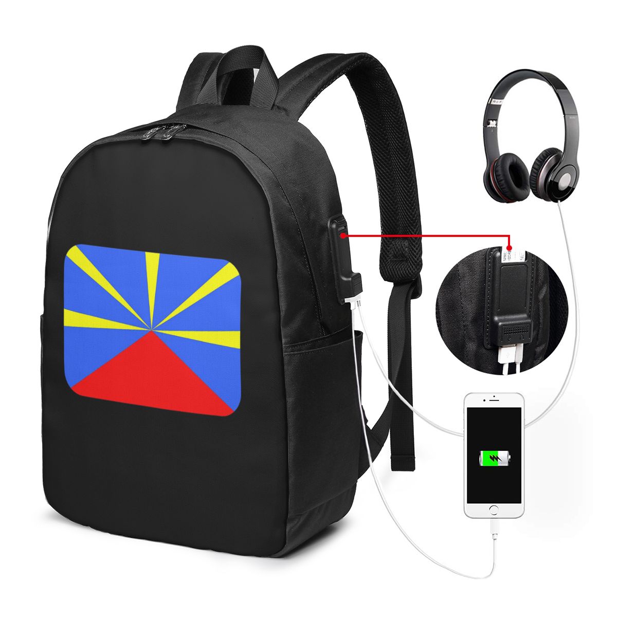 974 Reunion Adası Bayrağı Sırt - Laptop Bag incelemesi ve fiyatı